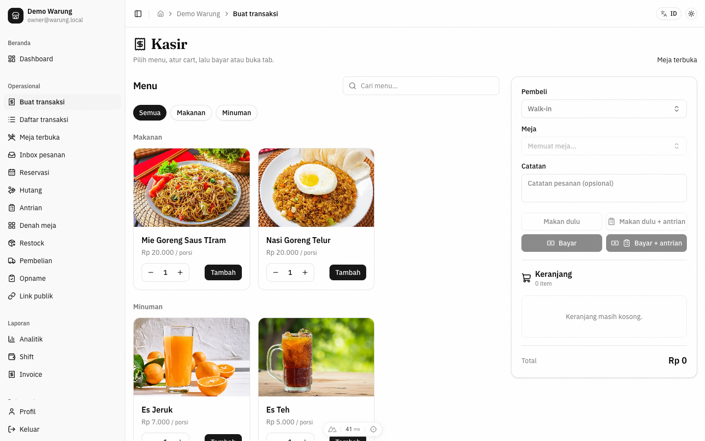 Memulai Transaksi di Kasir (POS)